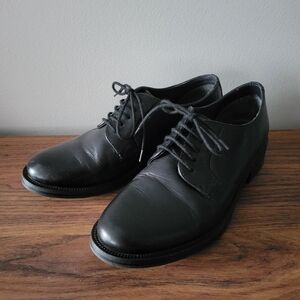 STEVE MADDEN black leather Angelaa derby lace up shoe